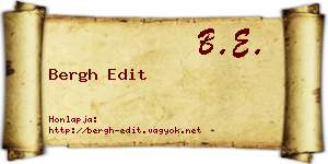 Bergh Edit névjegykártya